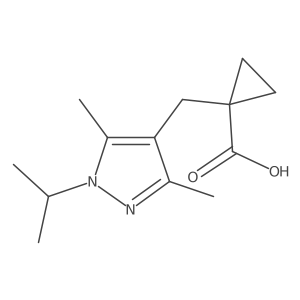 1-{[3,5-dimethyl-1-(propan-2-yl)-1H-pyrazol-4-yl]methyl}cyclopropane-1-carboxylic acid结构式