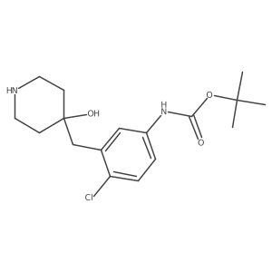 tert-butyl N-{4-chloro-3-[(4-hydroxypiperidin-4-yl)methyl]phenyl}carbamate结构式