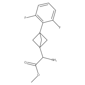 Methyl 2-amino-2-[3-(2,6-difluorophenyl)-1-bicyclo[1.1.1]pentanyl]acetate结构式