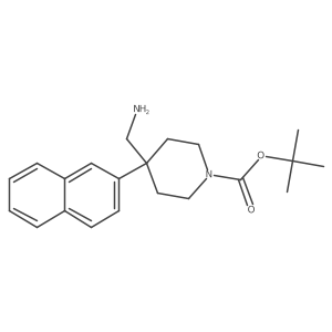 Tert-butyl 4-(aminomethyl)-4-(naphthalen-2-YL)piperidine-1-carboxylate结构式