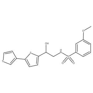 N-(2-{[2,3'-bithiophene]-5-yl}-2-hydroxyethyl)-3-methoxybenzene-1-sulfonamide结构式