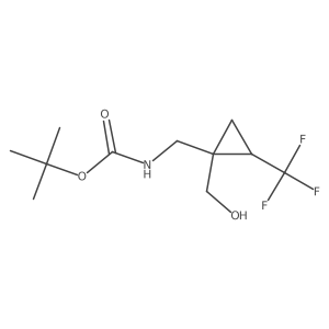 rac-tert-butyl N-{[(1R,2R)-1-(hydroxymethyl)-2-(trifluoromethyl)cyclopropyl]methyl}carbamate结构式