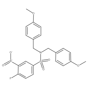 4-Fluoro-N,N-bis(4-methoxybenzyl)-3-nitrobenzenesulfonamide结构式