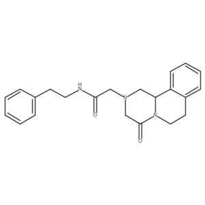 2-(4-Oxo-3,4,6,7-tetrahydro-1H-pyrazino[2,1-a]isoquinolin-2(11bH)-yl)-N-phenethylacetamide结构式