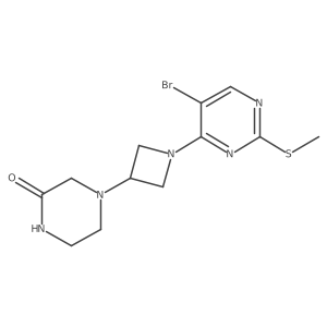4-{1-[5-Bromo-2-(methylsulfanyl)pyrimidin-4-yl]azetidin-3-yl}piperazin-2-one Structure