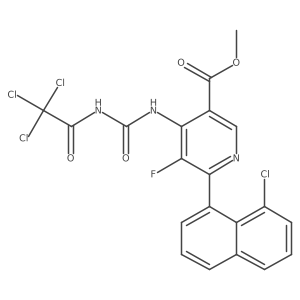 Methyl 6-(8-chloronaphthalen-1-yl)-5-fluoro-4-(3-(2,2,2-trichloroacetyl)ureido)nicotinate结构式