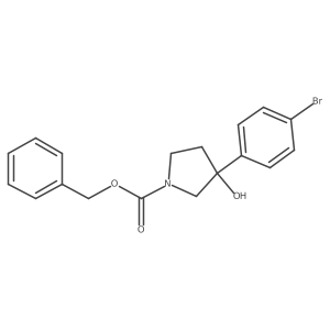 Benzyl 3-(4-bromophenyl)-3-hydroxypyrrolidine-1-carboxylate结构式