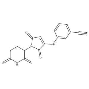 3-{3-[(3-ethynylphenyl)amino]-2,5-dioxo-2,5-dihydro-1H-pyrrol-1-yl}piperidine-2,6-dione结构式