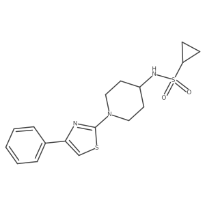 N-[1-(4-phenyl-1,3-thiazol-2-yl)piperidin-4-yl]cyclopropanesulfonamide结构式