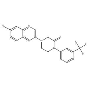 4-(6-Chloroquinoxalin-2-yl)-1-[2-(trifluoromethyl)pyridin-4-yl]piperazin-2-one结构式