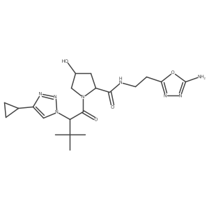 rel-(2S,4R)-N-(2-(5-Amino-1,3,4-oxadiazol-2-yl)ethyl)-1-((S)-2-(4-cyclopropyl-1H-1,2,3-triazol-1-yl)-3,3-dimethylbutanoyl)-4-hydroxypyrrolidine-2-carboxamide结构式