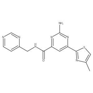 4-Pyrimidinecarboxamide,2-amino-6-(4-methyl-2-thiazolyl)-n-(4-pyrimidinylmethyl)- Structure