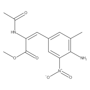 Methyl 2-(acetylamino)-3-(4-amino-3-methyl-5-nitrophenyl)-2-propenoate结构式
