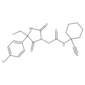 2-(4-(4-Chlorophenyl)-4-ethyl-2,5-dioxoimidazolidin-1-yl)-N-(1-cyanocyclohexyl)acetamide结构式