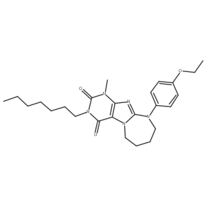 10-(4-ethoxyphenyl)-3-heptyl-1-methyl-1H,2H,3H,4H,6H,7H,8H,9H,10H-[1,3]diazepino[1,2-g]purine-2,4-dione结构式