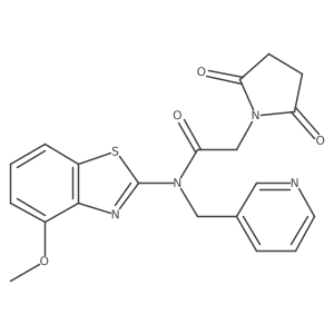 2-(2,5-dioxopyrrolidin-1-yl)-N-(4-methoxybenzo[d]thiazol-2-yl)-N-(pyridin-3-ylmethyl)acetamide结构式