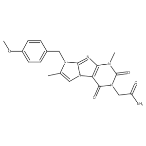 2-(8-(4-methoxybenzyl)-1,7-dimethyl-2,4-dioxo-1H-imidazo[2,1-f]purin-3(2H,4H,8H)-yl)acetamide结构式