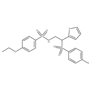 4-ethoxy-N-(2-((4-fluorophenyl)sulfonyl)-2-(thiophen-2-yl)ethyl)benzenesulfonamide Structure