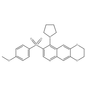 8-[(4-Methoxyphenyl)sulfonyl]-9-pyrrolidin-1-yl-2,3-dihydro[1,4]dioxino[2,3-g]quinoline Structure
