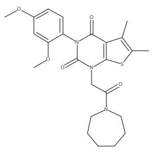 1-(2-(azepan-1-yl)-2-oxoethyl)-3-(2,4-dimethoxyphenyl)-5,6-dimethylthieno[2,3-d]pyrimidine-2,4(1H,3H)-dione Structure