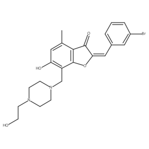 (Z)-2-(3-bromobenzylidene)-6-hydroxy-7-((4-(2-hydroxyethyl)piperazin-1-yl)methyl)-4-methylbenzofuran-3(2H)-one Structure
