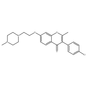 3-(4-chlorophenyl)-2-methyl-7-(2-(4-methylpiperazin-1-yl)ethoxy)-4H-chromen-4-one结构式