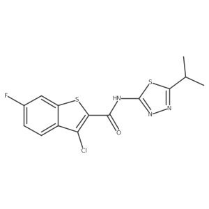 3-chloro-6-fluoro-N-[5-(propan-2-yl)-1,3,4-thiadiazol-2-yl]-1-benzothiophene-2-carboxamide结构式
