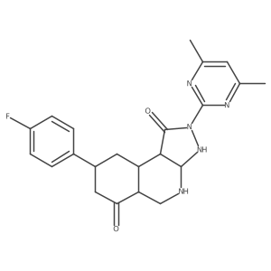 2-(4,6-Dimethylpyrimidin-2-yl)-8-(4-fluorophenyl)-3,3a,4,5,5a,7,8,9,9a,9b-decahydropyrazolo[3,4-c]isoquinoline-1,6-dione结构式