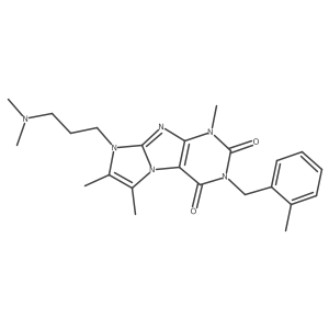 8-(3-(dimethylamino)propyl)-1,6,7-trimethyl-3-(2-methylbenzyl)-1H-imidazo[2,1-f]purine-2,4(3H,8H)-dione结构式