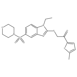 2-{[1-ethyl-5-(morpholine-4-sulfonyl)-1H-1,3-benzodiazol-2-yl]sulfanyl}-1-(5-methylthiophen-2-yl)ethan-1-one结构式