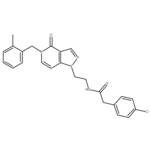 2-(4-chlorophenyl)-N-(2-(5-(2-methylbenzyl)-4-oxo-4,5-dihydro-1H-pyrazolo[3,4-d]pyrimidin-1-yl)ethyl)acetamide Structure