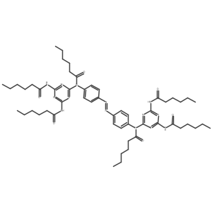 Hexanamide, N,N'-(1,2-diazenediyldi-4,1-phenylene)bis[N-[4,6-bis[(1-oxohexyl)amino]-1,3,5-triazin-2-yl]-结构式