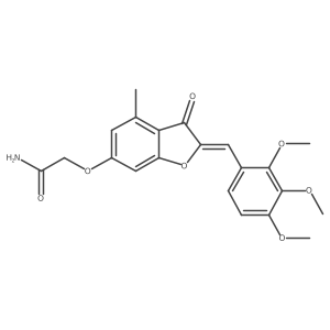 (Z)-2-((4-methyl-3-oxo-2-(2,3,4-trimethoxybenzylidene)-2,3-dihydrobenzofuran-6-yl)oxy)acetamide结构式