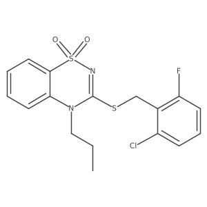 3-[(2-chloro-6-fluorobenzyl)thio]-4-propyl-4H-1,2,4-benzothiadiazine 1,1-dioxide Structure