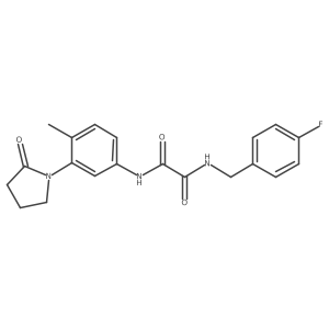 N1-(4-fluorobenzyl)-N2-(4-methyl-3-(2-oxopyrrolidin-1-yl)phenyl)oxalamide结构式