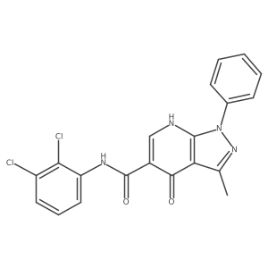 N-(2,3-dichlorophenyl)-3-methyl-4-oxo-1-phenyl-4,7-dihydro-1H-pyrazolo[3,4-b]pyridine-5-carboxamide结构式