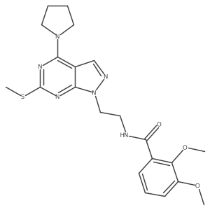 2,3-dimethoxy-N-(2-(6-(methylthio)-4-(pyrrolidin-1-yl)-1H-pyrazolo[3,4-d]pyrimidin-1-yl)ethyl)benzamide Structure