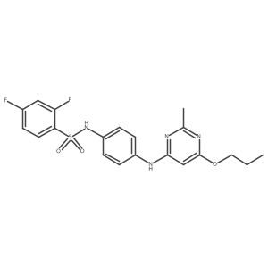2,4-difluoro-N-(4-((2-methyl-6-propoxypyrimidin-4-yl)amino)phenyl)benzenesulfonamide结构式
