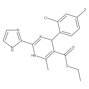 ethyl 2-(1H-imidazol-2-yl)-4-(2-chloro-4-fluorophenyl)-6-methyl-1,4-dihydro-pyrimidin-5-carboxylate结构式