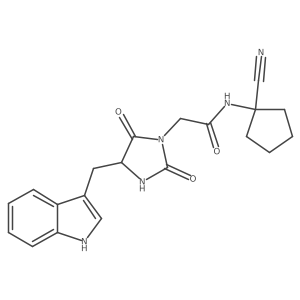 N-(1-cyanocyclopentyl)-2-{4-[(1H-indol-3-yl)methyl]-2,5-dioxoimidazolidin-1-yl}acetamide结构式