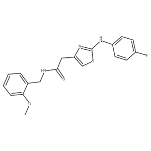 2-{2-[(4-fluorophenyl)amino]-1,3-thiazol-4-yl}-N-[(2-methoxyphenyl)methyl]acetamide Structure