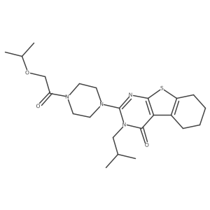 3-(2-methylpropyl)-2-{4-[(propan-2-yloxy)acetyl]piperazin-1-yl}-5,6,7,8-tetrahydro[1]benzothieno[2,3-d]pyrimidin-4(3H)-one结构式