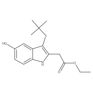 ethyl 2-(3-tert-butylsulfanyl-5-hydroxy-1H-indol-2-yl)acetate结构式