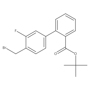 4'-Bromomethyl-3'-fluorobiphenyl-2-carboxylic acid t-butyl ester Structure