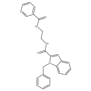 1-benzyl-N-{2-[(pyridin-3-ylcarbonyl)amino]ethyl}-1H-indole-2-carboxamide结构式