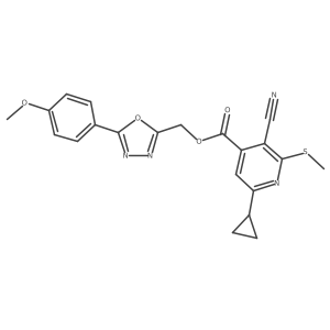 [5-(4-Methoxyphenyl)-1,3,4-oxadiazol-2-yl]methyl 3-cyano-6-cyclopropyl-2-(methylsulfanyl)pyridine-4-carboxylate Structure