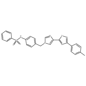 N-[4-({4-[3-(4-methylphenyl)-1,2,4-oxadiazol-5-yl]-1H-imidazol-1-yl}methyl)phenyl]benzenesulfonamide结构式