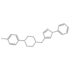 1-(4-Fluorophenyl)-4-[(1-phenyl-1H-pyrazol-4-yl)methyl]piperazine结构式