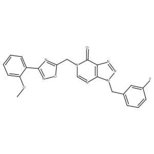 3-(3-fluorobenzyl)-6-((3-(2-methoxyphenyl)-1,2,4-oxadiazol-5-yl)methyl)-3H-[1,2,3]triazolo[4,5-d]pyrimidin-7(6H)-one结构式