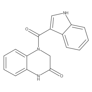 4-(1H-indole-3-carbonyl)-3,4-dihydroquinoxalin-2(1H)-one结构式